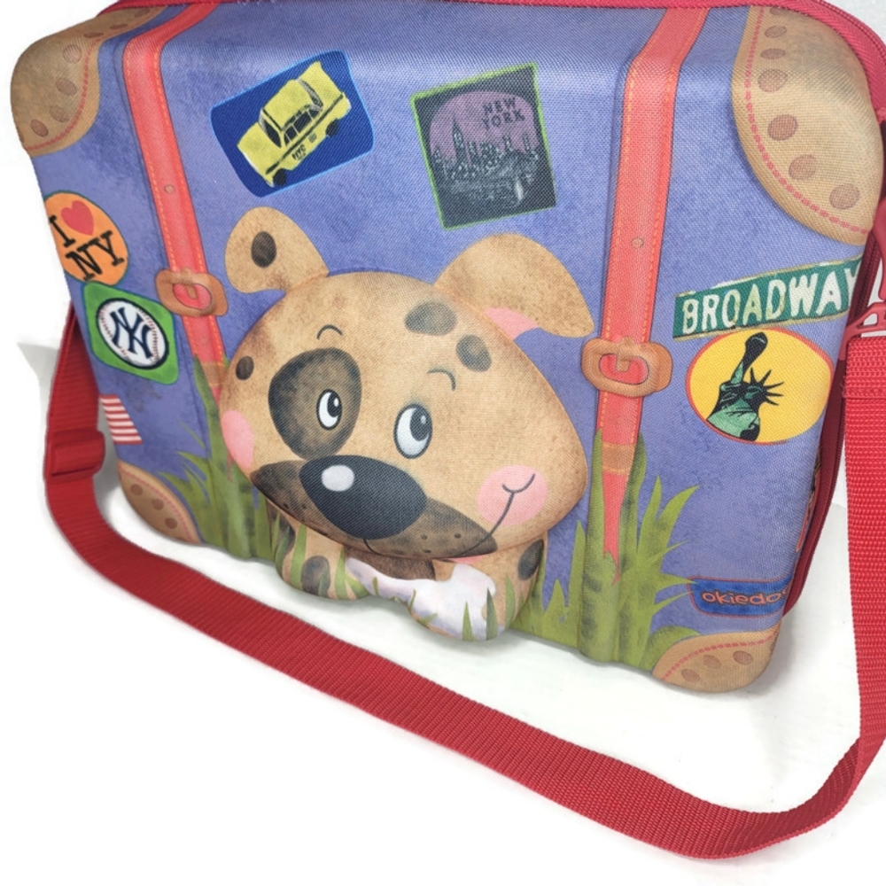 Okiedog wild pack 3d dog suitcase. Perfect for sleepovers or travel